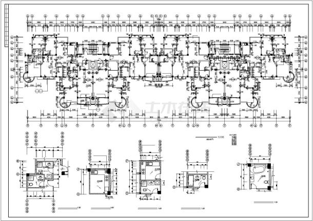 1.2万平米11层框架结构住宅楼建筑设计CAD图纸（顶层为复式）-图一