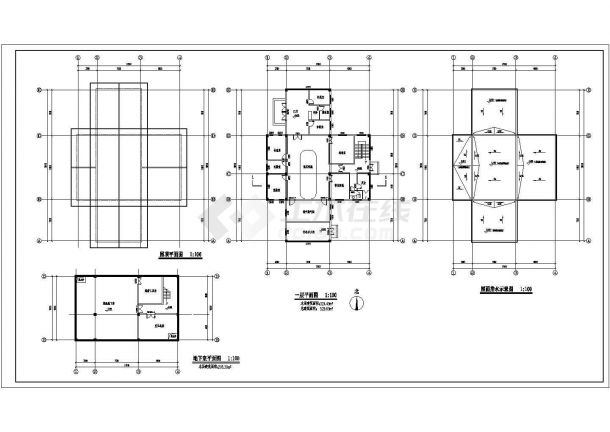 某520㎡单层三甲医院高压氧仓初步设计cad全套建筑施工图纸（标注详细）-图二