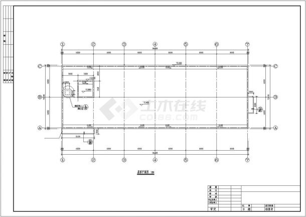 厂房设计_上海浦东区三鲁公路某工厂1350平三层框架厂房建筑结构设计CAD图纸-图二