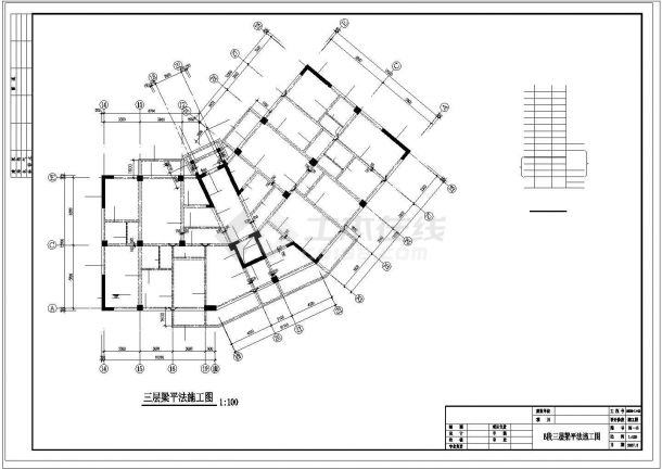 某小区框剪型小高层cad建筑工程图纸-图二