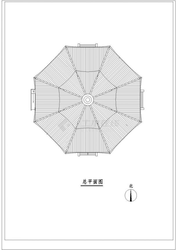 某雷峰塔建筑cad设计施工图纸-图二