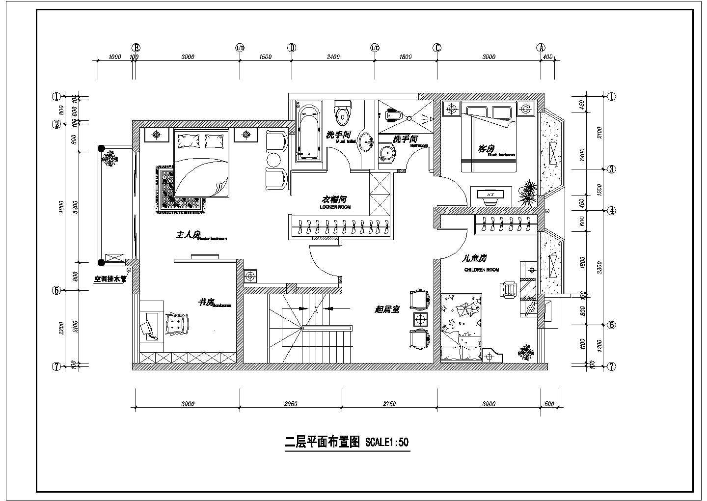 某地区现代风格多层别墅建筑室内装修方案设计施工CAD图纸