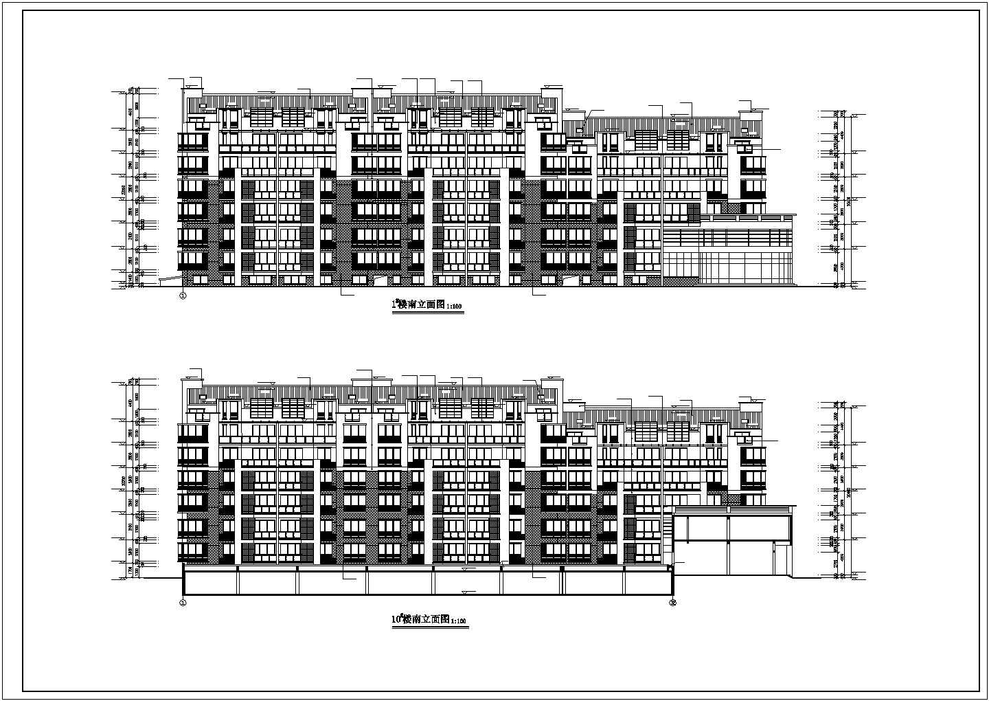焦作市某小区3550平米7层砖混结构住宅楼建筑CAD设计图纸