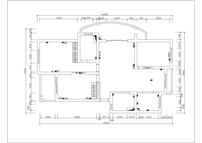 大连市某在建小区120平米热门户型装修设计CAD图纸_图1