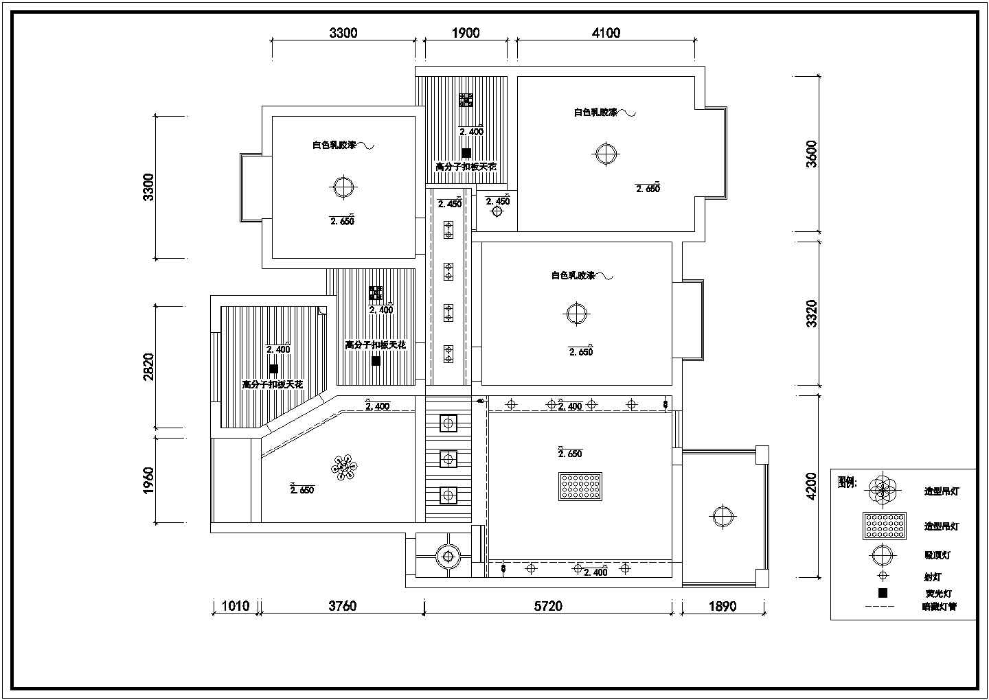 海口市某新建小区115平米户型全套装修CAD设计图纸