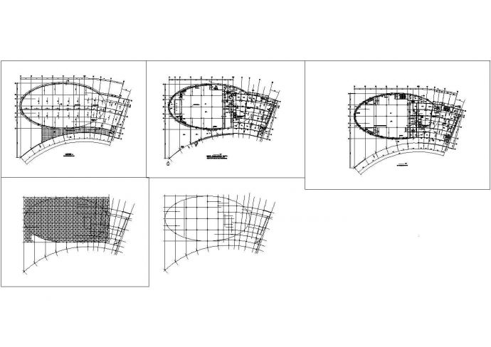 大型食堂平面和屋顶网架设计图_图1