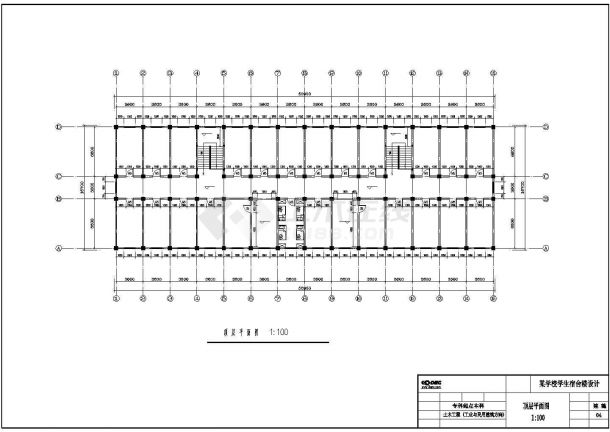 大连某中学5100平米6层框架结构学生宿舍楼建筑和结构设计CAD图纸-图一