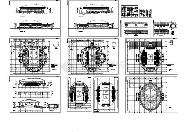 某市大学体育馆建筑设计施工图-图一