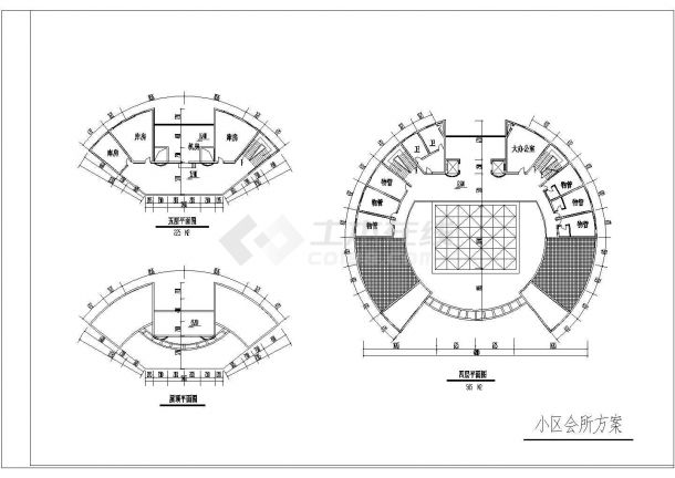 江南水乡小区住宅楼全套建筑施工设计cad图(含架空层平面图)-图一