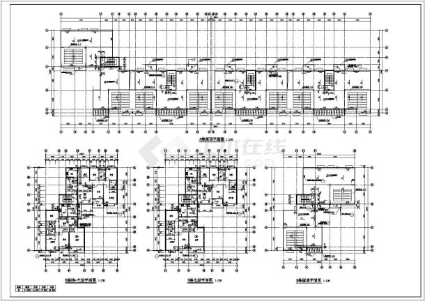 临街4800平米7层框架结构商住楼建筑设计CAD图纸（1-2层商用）-图一