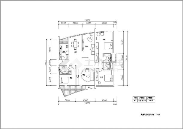 宁波市某新建小区96-207平米的平面户型设计CAD图纸（五张）-图一