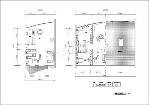 宁波市某新建小区96-207平米的平面户型设计CAD图纸（五张）-图二