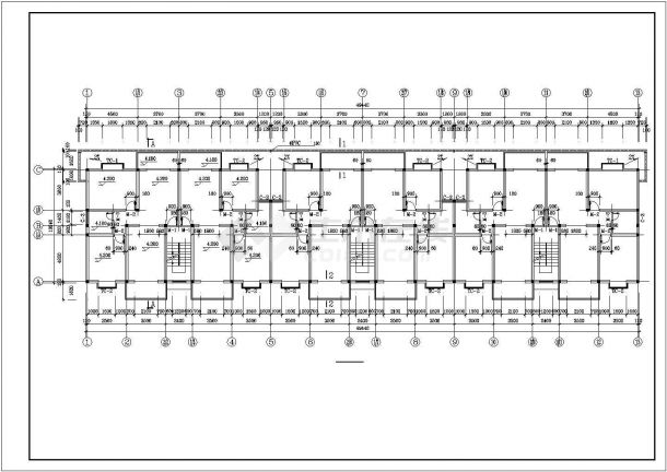 5150平米7层框混结构商住楼平立剖面设计CAD图纸（底层商铺）-图二