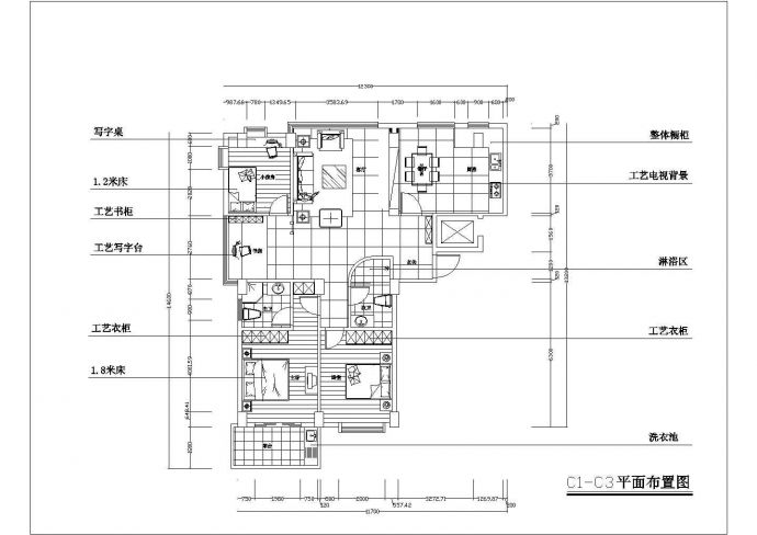天津市某在建小区热门预售平面户型设计CAD图纸（共18张）_图1