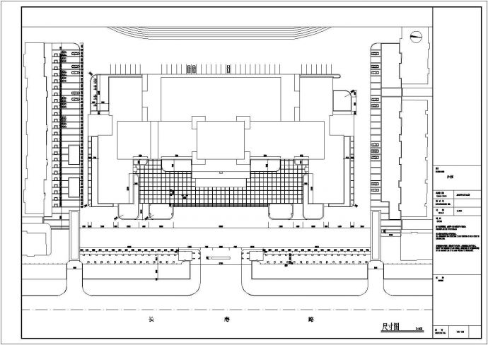 某大学汇文广场建筑施工CAD平面图_图1