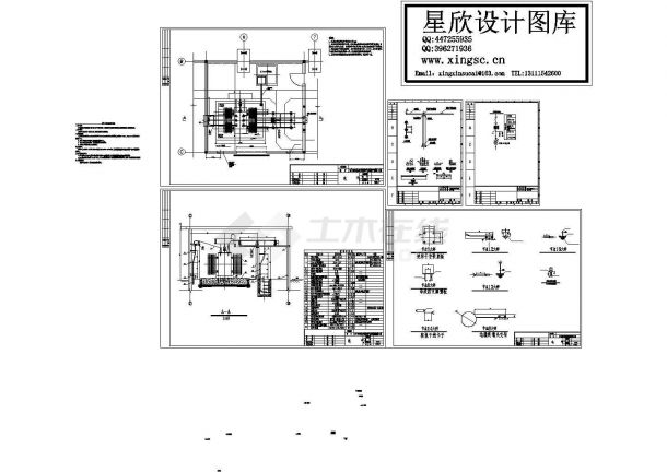 10至20KV变压器室电气安装施工cad图，共四张-图二