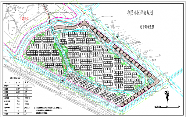 某移民小区详细规划建筑CAD总平面图-图一