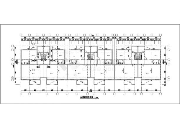 3900平米左右7层混合结构住宅楼平立剖面设计CAD图纸（含跃层）-图二