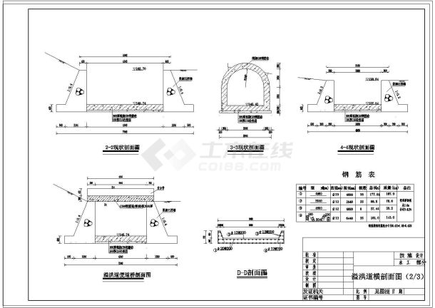 [湖南]小型水库除险加固工程cad施工图(大坝 溢洪道 输水隧洞)-图一