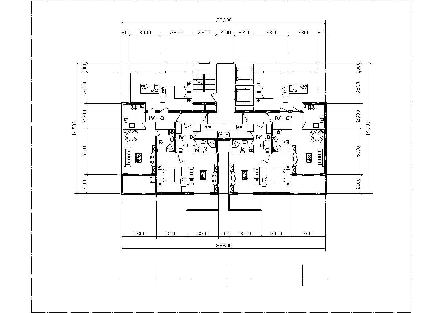 某现代化小区85-135平米热门户型设计CAD图纸（15张）