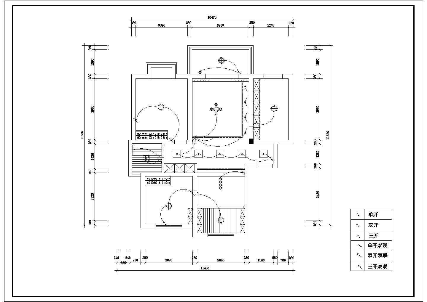 百平米大户型室内家装设计施工图纸