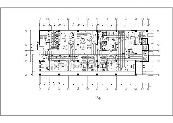 1.8万平米22层框剪结构商住公寓楼平面设计CAD图纸（1-5层商用）-图一