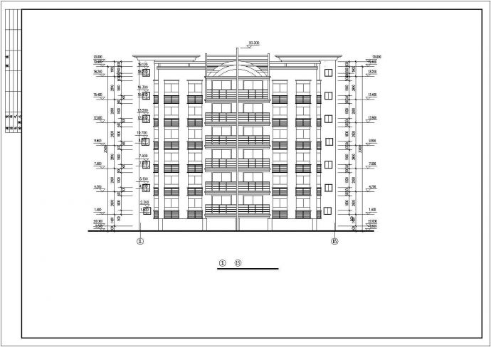 3000平米6+1层砖混结构住宅楼平立剖面设计CAD图纸（顶层为复式楼）_图1