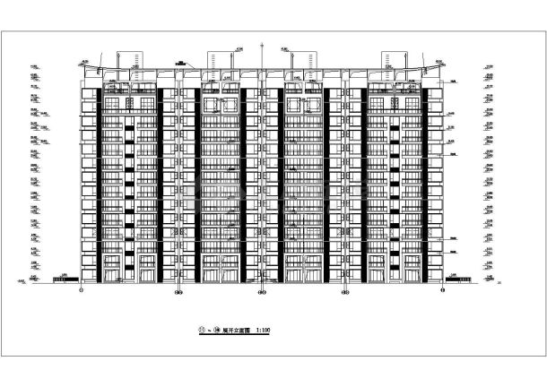 上海某小区1.2万平米14层框架结构住宅楼全套建筑设计CAD图纸-图一