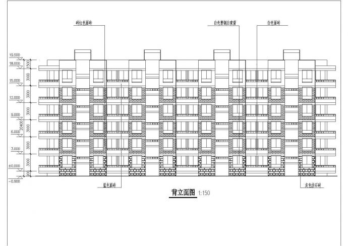 某地多层研究生公寓建筑设计图_图1