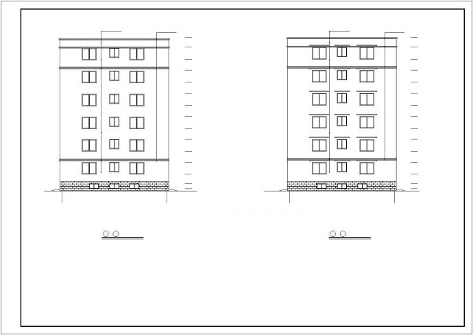 广州市某小区4730平米6层砖混结构住宅楼平立剖面设计CAD图纸_图1