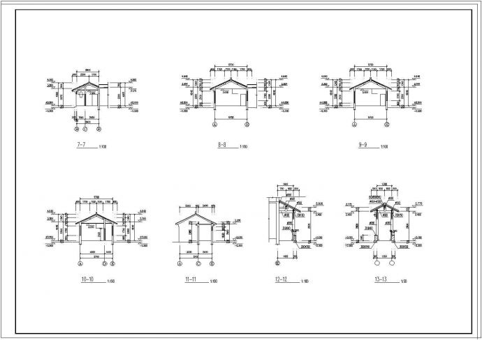 三套古建别墅设计CAD建筑图_图1