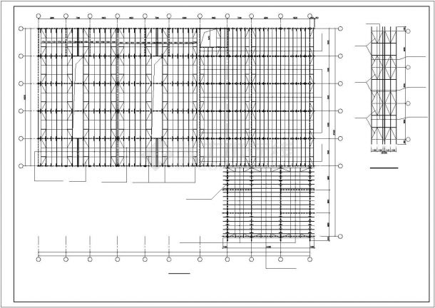 某二层钢屋面汽车4S店CAD结构施工图-图二