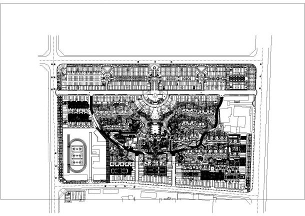 大型小区规划总图CAD图纸设计-图一
