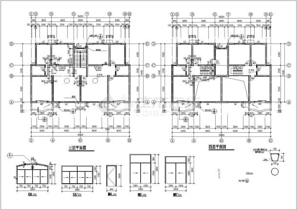 锦州市某小区935平米4层砖混结构住宅楼建筑设计CAD图纸-图一