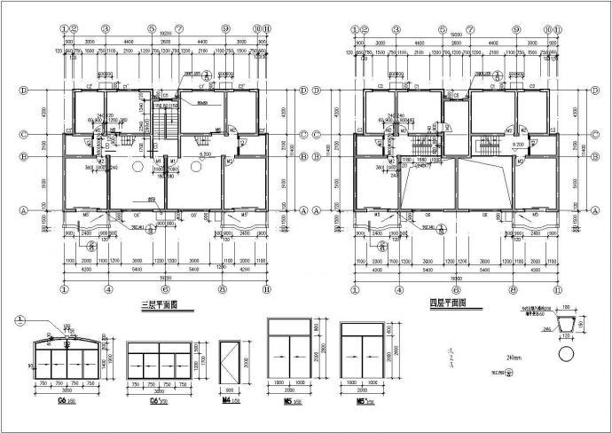 锦州市某小区935平米4层砖混结构住宅楼建筑设计CAD图纸_图1