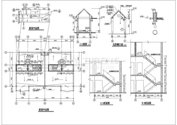 锦州市某小区935平米4层砖混结构住宅楼建筑设计CAD图纸-图二