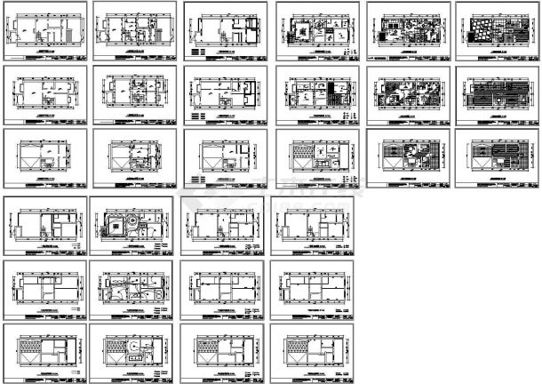 某三层别墅空间平面装修设计CAD图纸-图一
