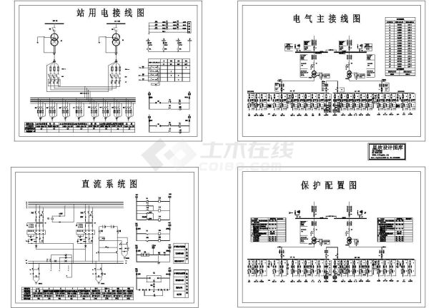 110KV变电站主接线保护直流所施工cad图纸-图二