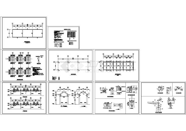 钢廊架施工CAD图纸设计-图一