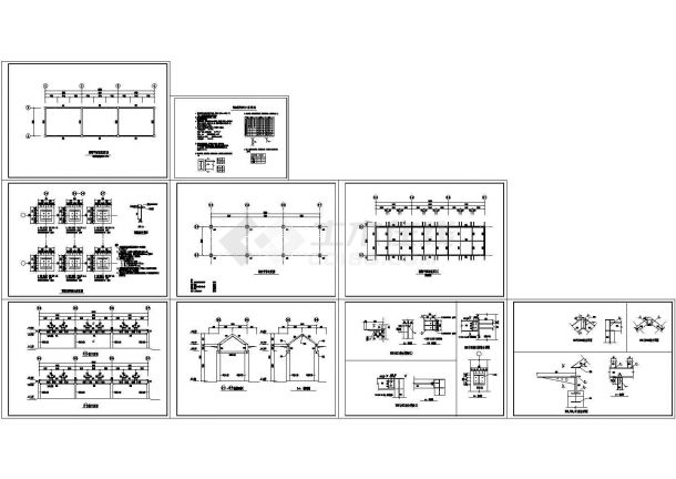 钢廊架施工CAD图纸设计-图二