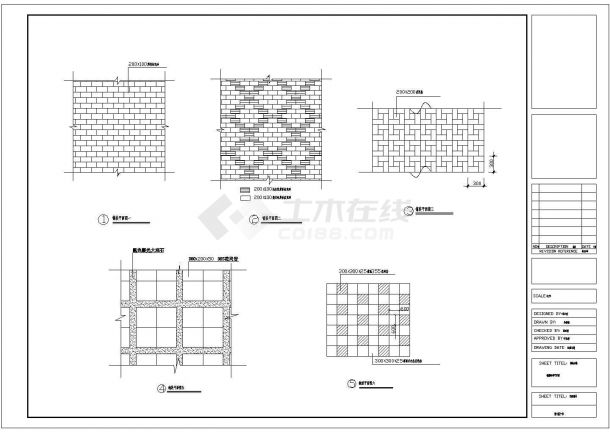 某小区细部铺装cad施工详图-图二