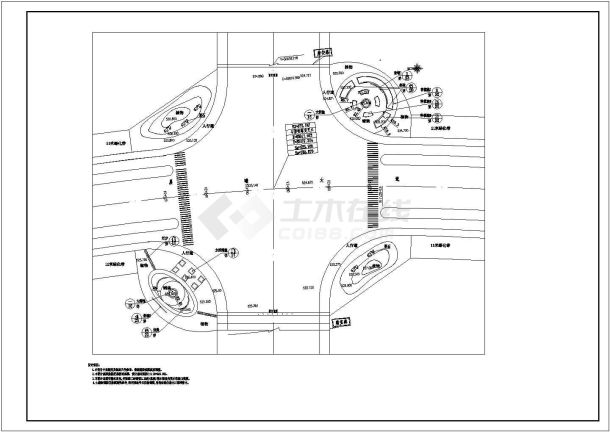 某城市道路B标段绿化竣工图CAD图纸-图二