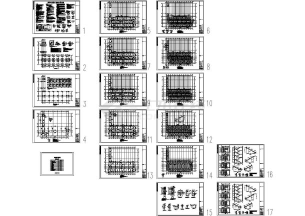 某学校餐厅宿舍楼结构设计的CAD图纸设计-图一