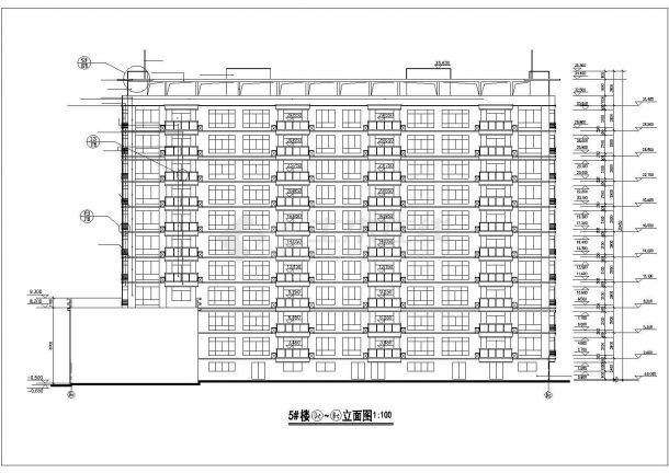 徐州市大庆路香山庭院小区10层住宅楼平立面设计CAD设计图-图一