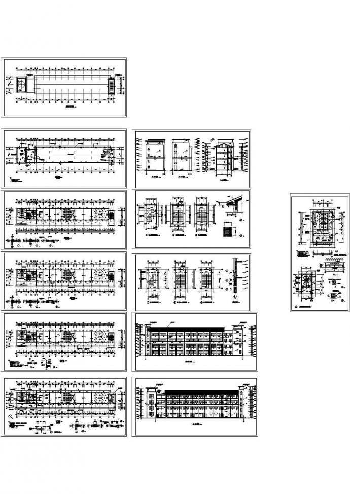 某市四层框架结构教学楼建筑施工全套图_图1