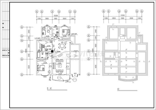 某别墅样板房CAD建筑平面设计图竣工图-图一