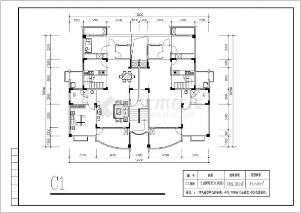 石家庄某新建小区95-144平米左右的平面户型设计CAD图纸-图二