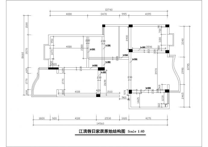 某现代化小区120平米户型全套装修施工设计CAD图纸_图1