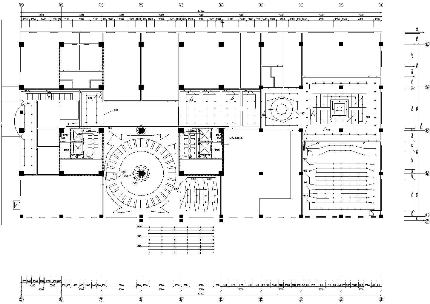二层办公楼平面CAD套图