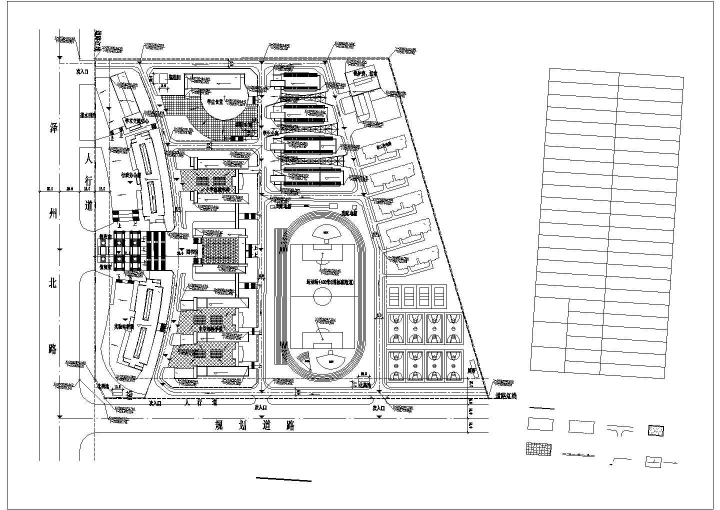 某中学规划图CAD建筑平面设计图
